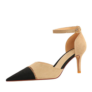 Kitten Heel Pointed Toe Stilettos - Secret Apparel