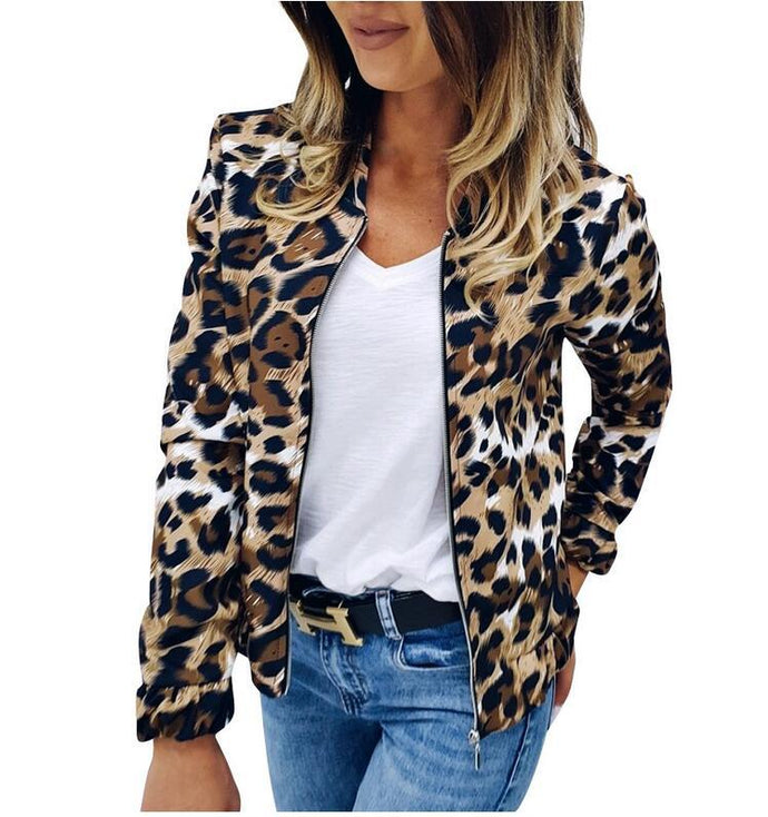 Leopard Zipper Jacket - Secret Apparel