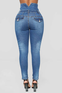 High Waist Skinny Jeans Pants - Secret Apparel