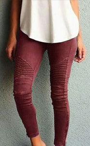 Casual Skinny Pleated Jeans - Secret Apparel