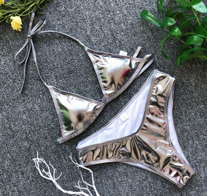 Shiny Two-piece Bikini Set - Secret Apparel