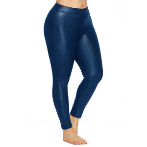 Plus Size Shiny Leggings - Secret Apparel