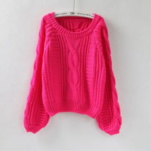 Load image into Gallery viewer, Loose Fit Long Lantern Sleeve Knitted Sweater - Secret Apparel
