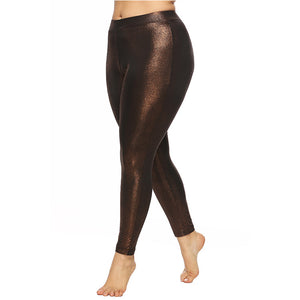 Plus Size Shiny Leggings - Secret Apparel