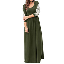 Load image into Gallery viewer, Round Neck Long Sleeve Lace Maxi Dress - Secret Apparel
