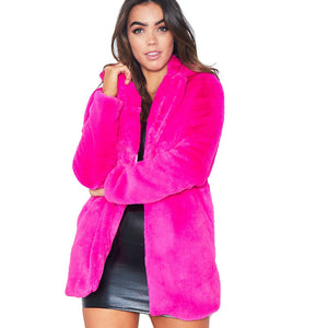 Faux Fur Coat Long Sleeve - Secret Apparel