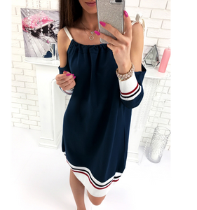 Slit Sleeve Strap Dress - Secret Apparel