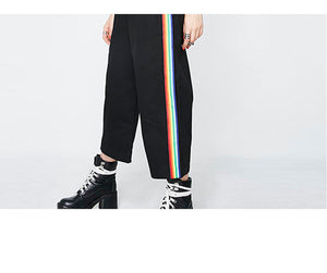 Rainbow side open legwide pants - Secret Apparel