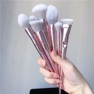 10 Pcs Metallic Makeup Brushes - Secret Apparel