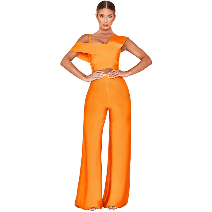 Yellow Wide Leg Top Bottom Set - Secret Apparel