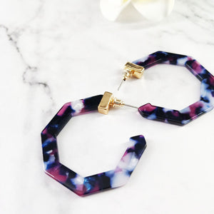 Purple C-Shaped Earrings - Secret Apparel