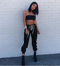 Load image into Gallery viewer, Cross Rope High Waist Joggers - Secret Apparel
