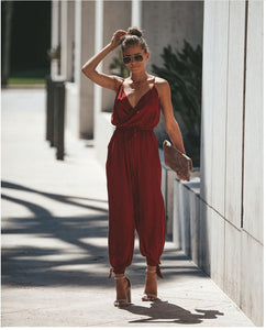 Women Spaghetti Strap Jumpsuit - Secret Apparel