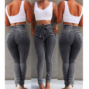 Paper Bag Waist Jeans - Secret Apparel