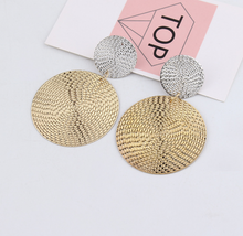 Load image into Gallery viewer, Round Gold Color Pendant Earrings - Secret Apparel
