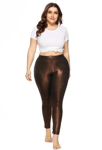 Plus Size Shiny Leggings - Secret Apparel