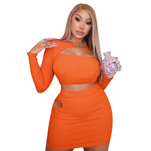 Load image into Gallery viewer, Women&#39;s Orange Cut out Co-Ord Set - Secret Apparel
