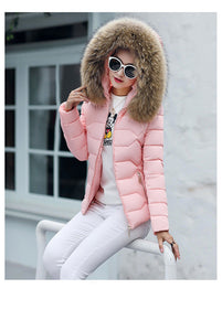 Fur Collar Cotton-Padded Short Jacket Women - Secret Apparel