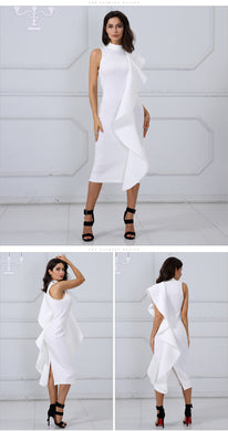 Sleeveless Long Ruffled Dress - Secret Apparel