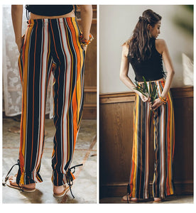 Striped wide leg bottoms - Secret Apparel