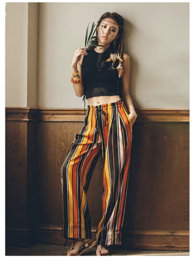 Striped wide leg bottoms - Secret Apparel