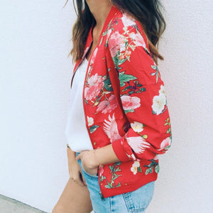 Printed Casual Floral Jacket - Secret Apparel