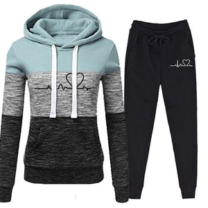 Casual Hooded Tracksuit Two Piece Set - Secret Apparel