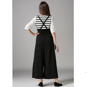 High Waist Suspenders Wide-leg Pants - Secret Apparel