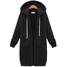 Load image into Gallery viewer, Hooded Long Sleeve Sweater Fleece Long Jacket - Secret Apparel
