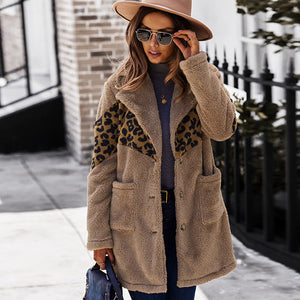 Warm Fur Animal Print Patch Coat - Secret Apparel