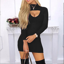 Load image into Gallery viewer, Solid Colour Turtle Neck Long Sleeves Dress - Secret Apparel
