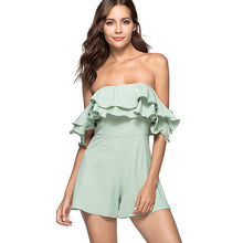 Load image into Gallery viewer, Ruffled Off-shoulder Short Jumpsuit - Secret Apparel
