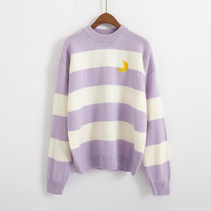 Striped Knitted Sweater Jumper - Secret Apparel