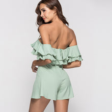 Load image into Gallery viewer, Ruffled Off-shoulder Short Jumpsuit - Secret Apparel
