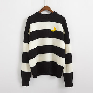 Striped Knitted Sweater Jumper - Secret Apparel