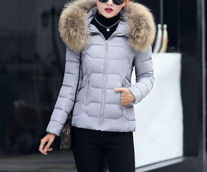 Fur Collar Cotton-Padded Short Jacket Women - Secret Apparel