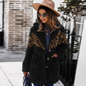 Warm Fur Animal Print Patch Coat - Secret Apparel