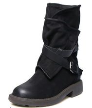 Load image into Gallery viewer, Round Toe Buckled Boots - Secret Apparel
